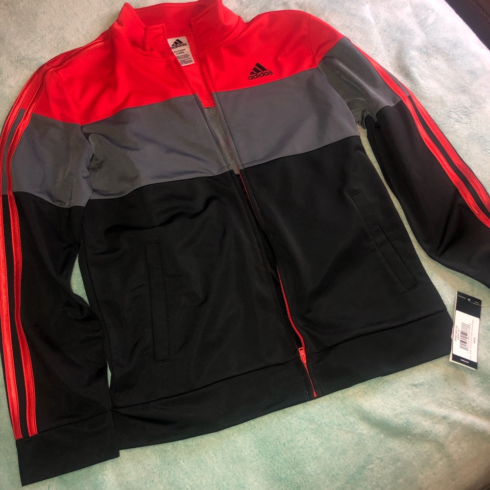 Brand new Adidas XL boy/youth track logo jacket